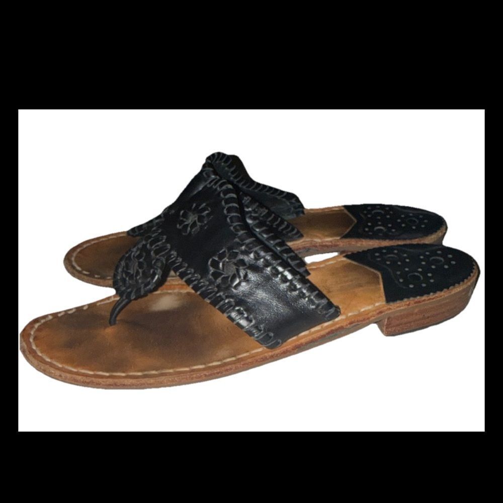 Jack Rogers Black Flat Sandal Size 8 - Picture 5 of 7
